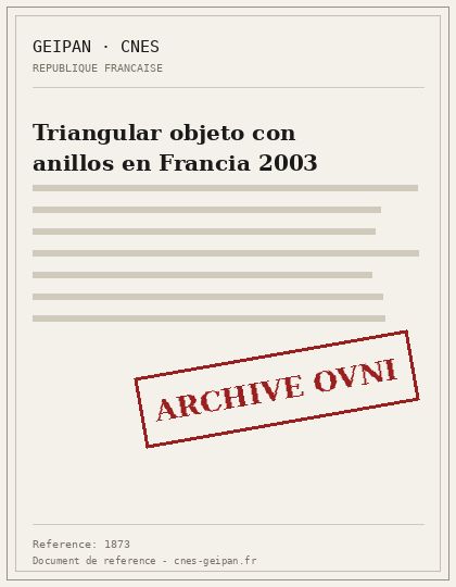 Objeto triangular con anillos naranjas en Buchelay