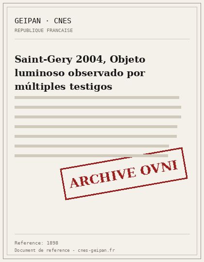Caída luminosa observada por varios testigos en Saint-Géry