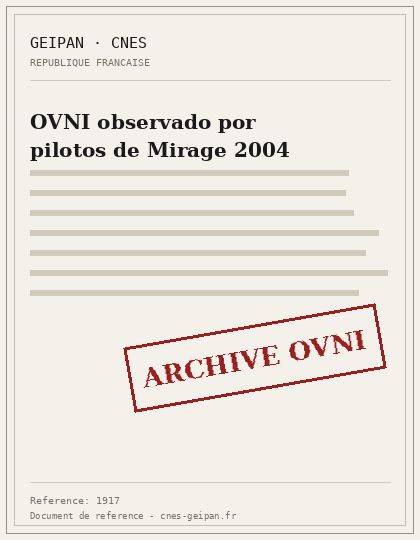 Objeto no identificado seguido por pilotos de Mirage