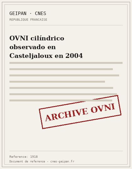 Objeto cilíndrico a baja altura en Casteljaloux