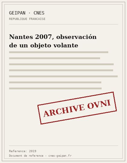Objeto redondo con domo transparente sobre Nantes atribuido a una cometa