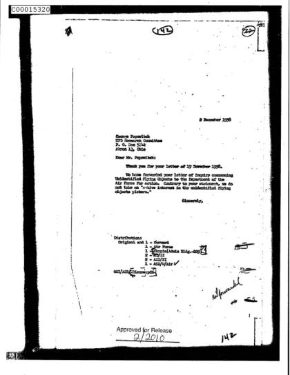 OVNI y la CIA, una correspondencia reveladora