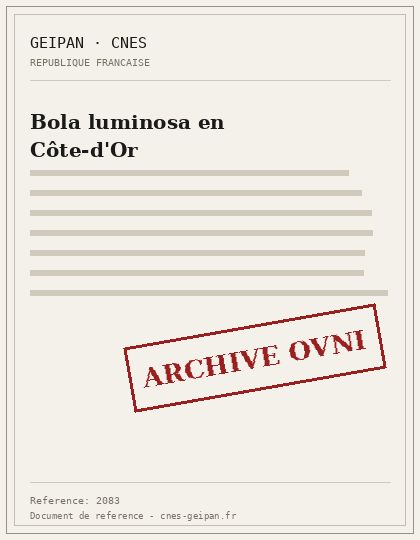 Bola luminosa con cambio de trayectoria en Marcellois