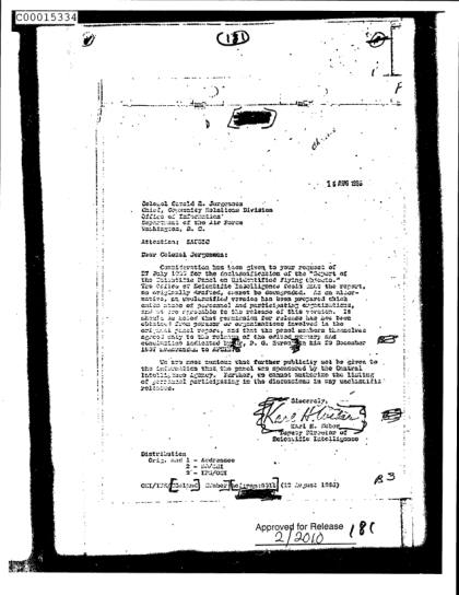 CIA y documentos OVNI