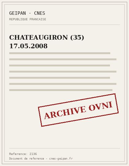 Masas luminosas sobre Châteaugiron atribuidas a proyectores