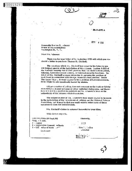 CIA y libro sobre OVNI de Adamski