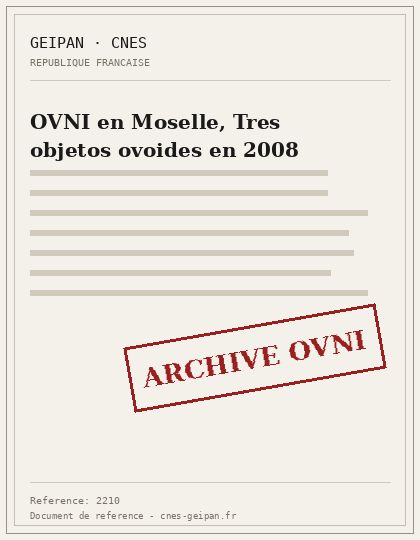 Tres objetos ovoides avistados brevemente en Fameck