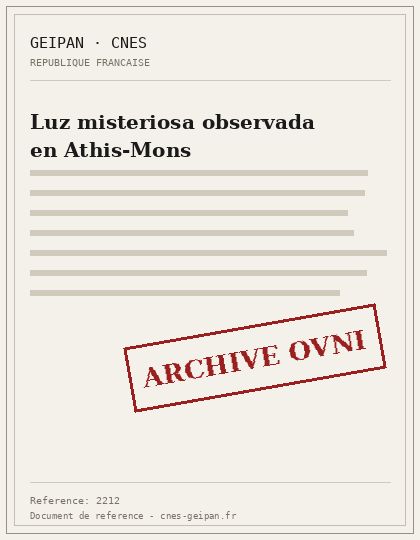 Luz blanca efímera en Athis-Mons reportada con 18 meses de retraso
