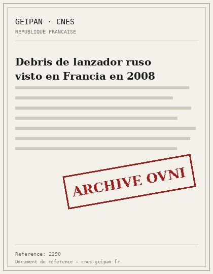 Reentrada de un cohete ruso Proton vista desde Francia