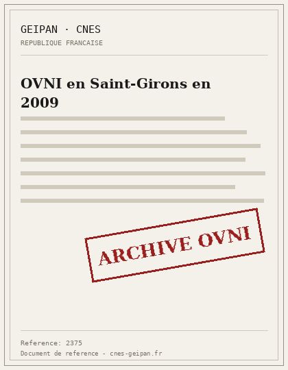 Forma lenticular blanca sin datos suficientes en Saint-Girons
