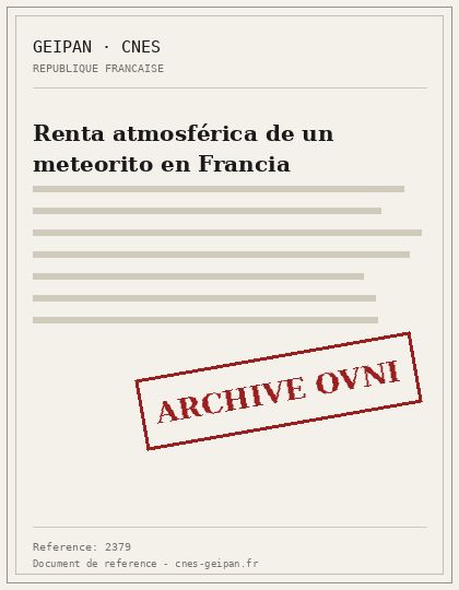 Bólido de magnitud –10 sobre Francia el 25 de enero de 2009