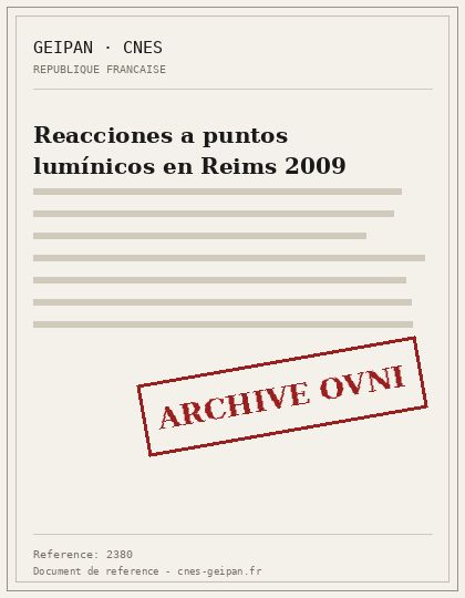 Orbes de polvo confundidos con puntos luminosos en Reims