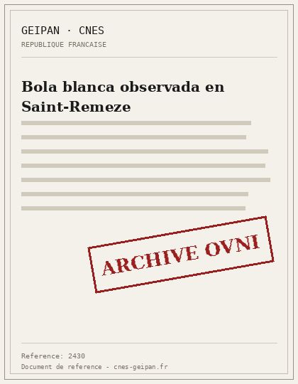 Bola blanca a baja altura en Saint-Remèze