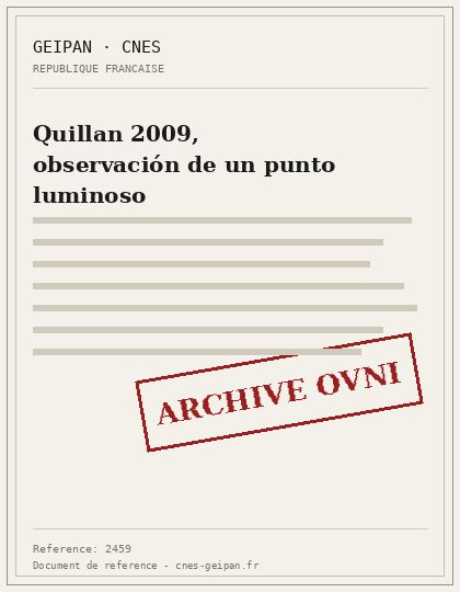 Quillan 2009, observación de un punto luminoso