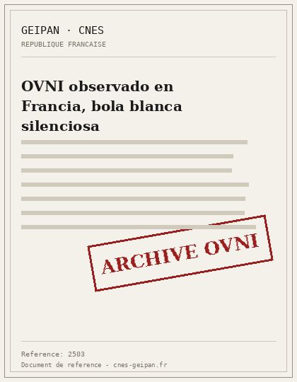 OVNI observado en Francia, bola blanca silenciosa