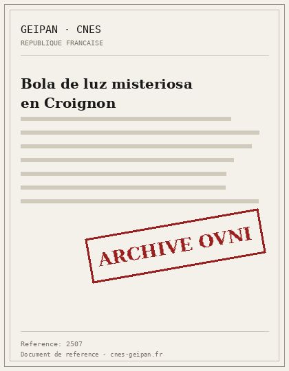Bola de luz misteriosa en Croignon