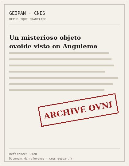 Un misterioso objeto ovoide visto en Angulema