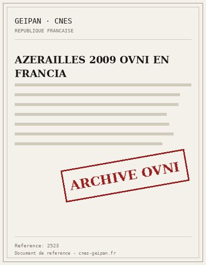 AZERAILLES 2009 OVNI EN FRANCIA