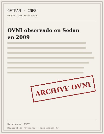 OVNI observado en Sedan en 2009