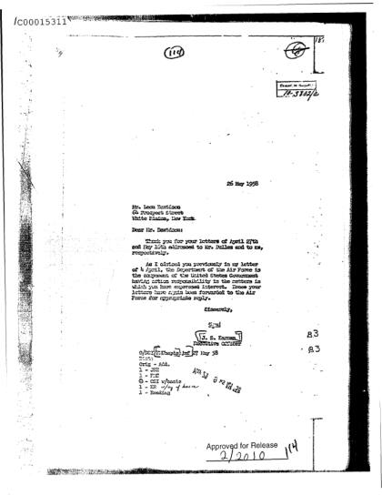 Cartas de la CIA sobre objetos voladores no identificados