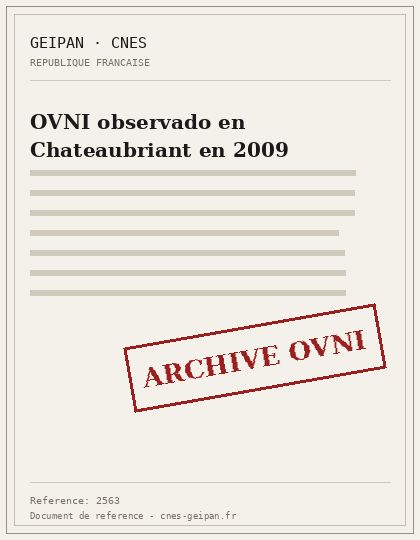 OVNI observado en Chateaubriant en 2009