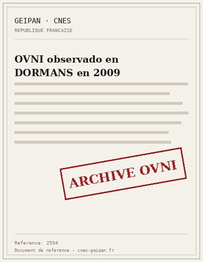 OVNI observado en DORMANS en 2009