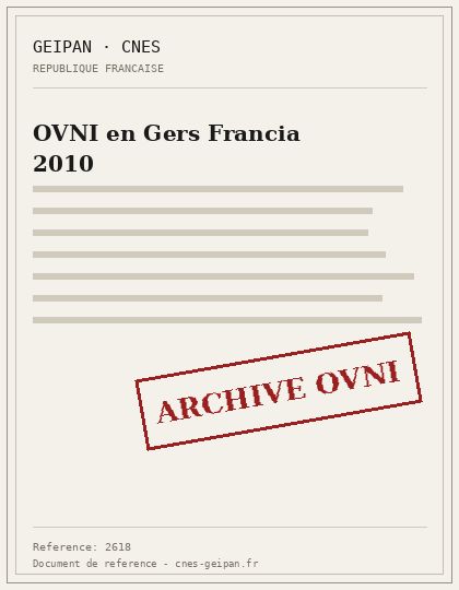 OVNI en Gers Francia 2010