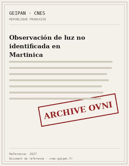 Observación de luz no identificada en Martinica