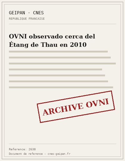 OVNI observado cerca del Étang de Thau en 2010