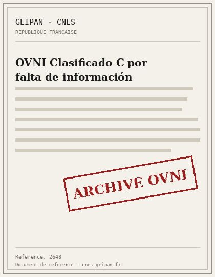 OVNI Clasificado C por falta de información