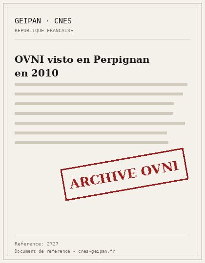 OVNI visto en Perpignan en 2010