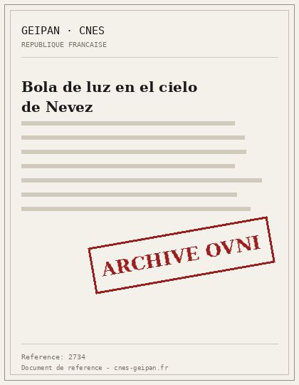 Bola de luz en el cielo de Nevez