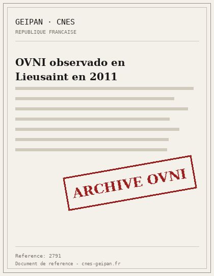 OVNI observado en Lieusaint en 2011