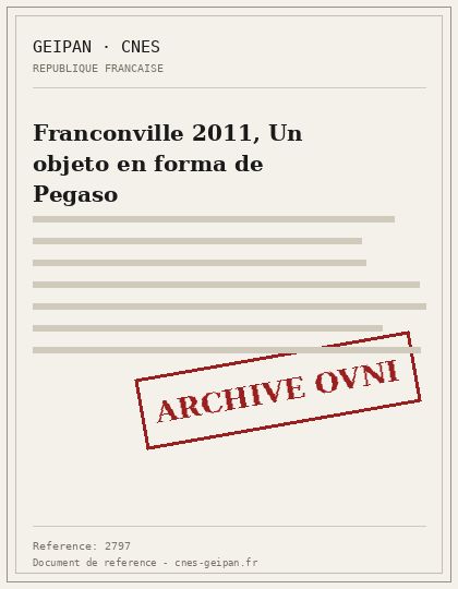 Franconville 2011, Un objeto en forma de Pegaso