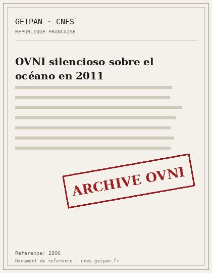 OVNI silencioso sobre el océano en 2011