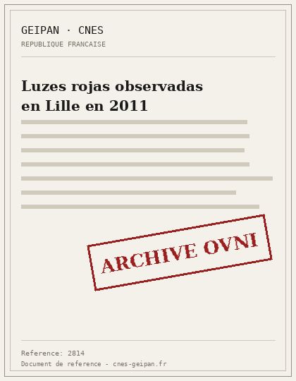 Luzes rojas observadas en Lille en 2011