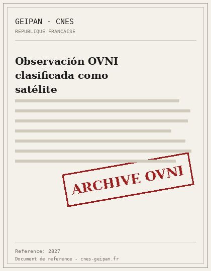 Observación OVNI clasificada como satélite