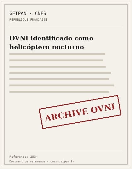 OVNI identificado como helicóptero nocturno