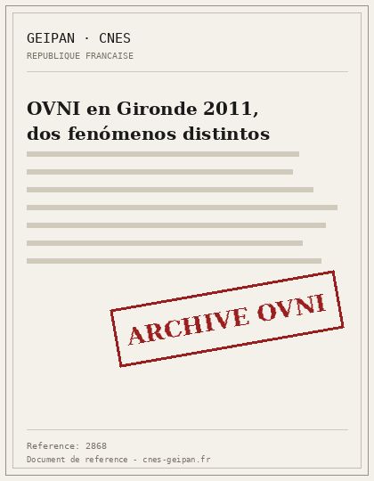 OVNI en Gironde 2011, dos fenómenos distintos