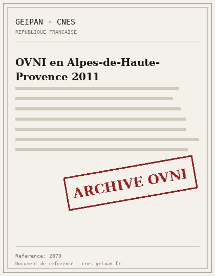 OVNI en Alpes-de-Haute-Provence 2011