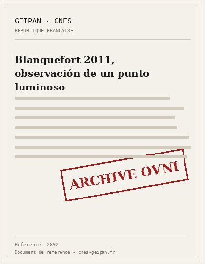 Blanquefort 2011, observación de un punto luminoso