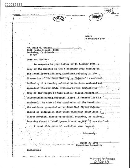 Reunión de la CIA sobre objetos voladores no identificados