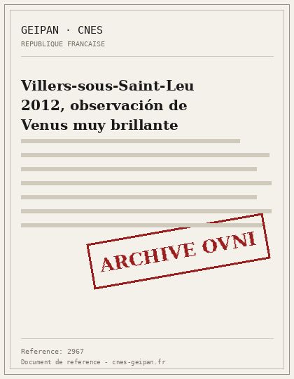 Villers-sous-Saint-Leu 2012, observación de Venus muy brillante
