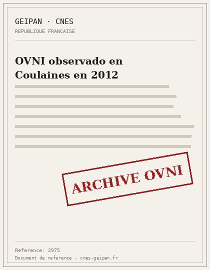 OVNI observado en Coulaines en 2012