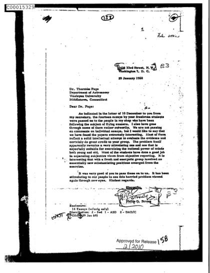 Cartas de la CIA sobre OVNI