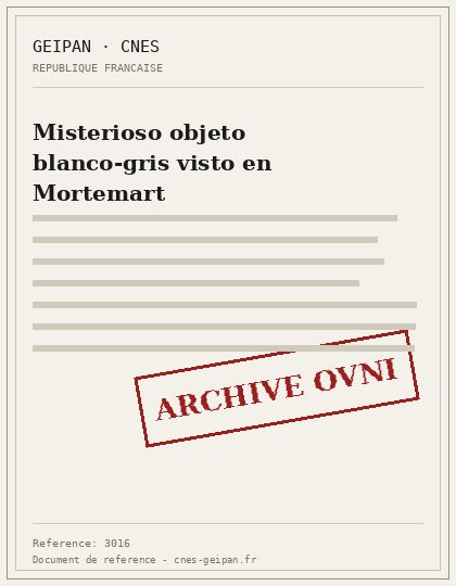 Misterioso objeto blanco-gris visto en Mortemart