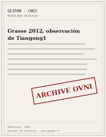 Grasse 2012, observación de Tiangong1