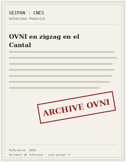 OVNI en zigzag en el Cantal