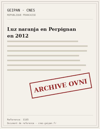 Luz naranja en Perpignan en 2012