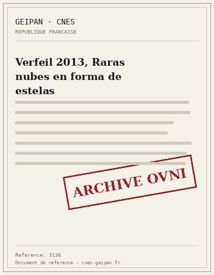 Verfeil 2013, Raras nubes en forma de estelas
